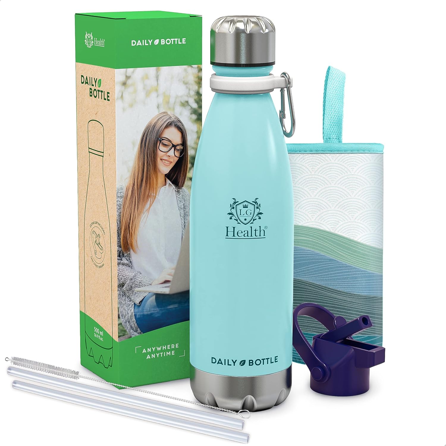 LG Luxury & Grace Botella de Agua Acero Inoxidable Daily - 500 ml