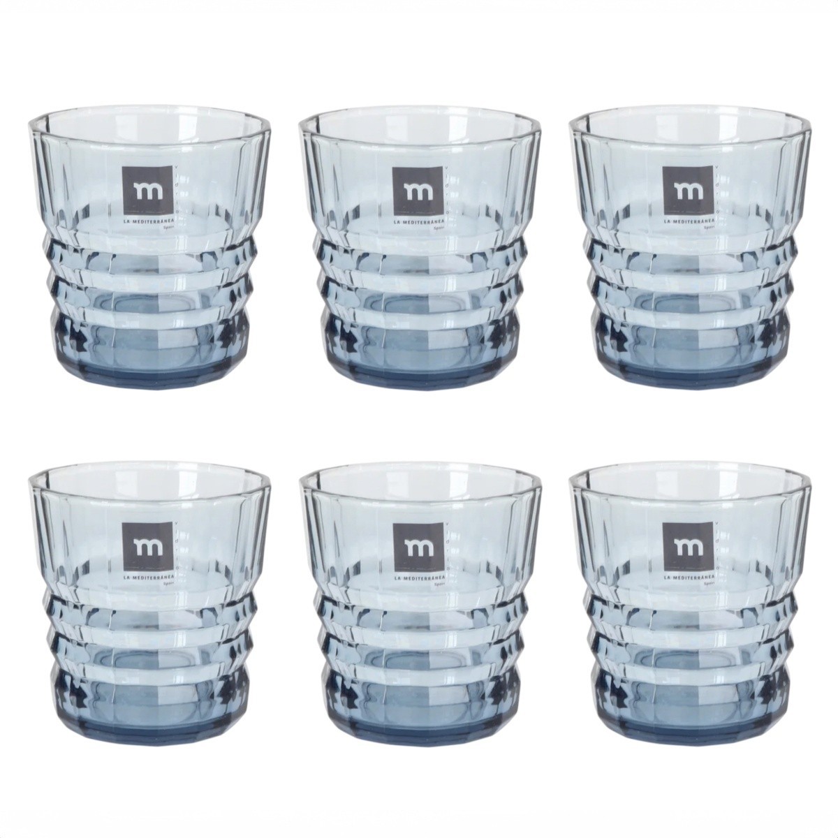 Zylx shopping - Set de 6 Vasos de Cristal Lomond La Mediterranea 36cl, 2 Modelos a Elegir (Epso / Tau), Vasos para Agua y Refrescos