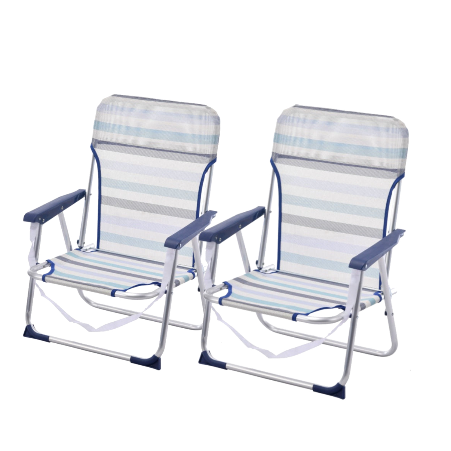 Sillas Playa fijas de Asiento Bajo de Aluminio Silla Plegable de 48x23x70cm Infantil