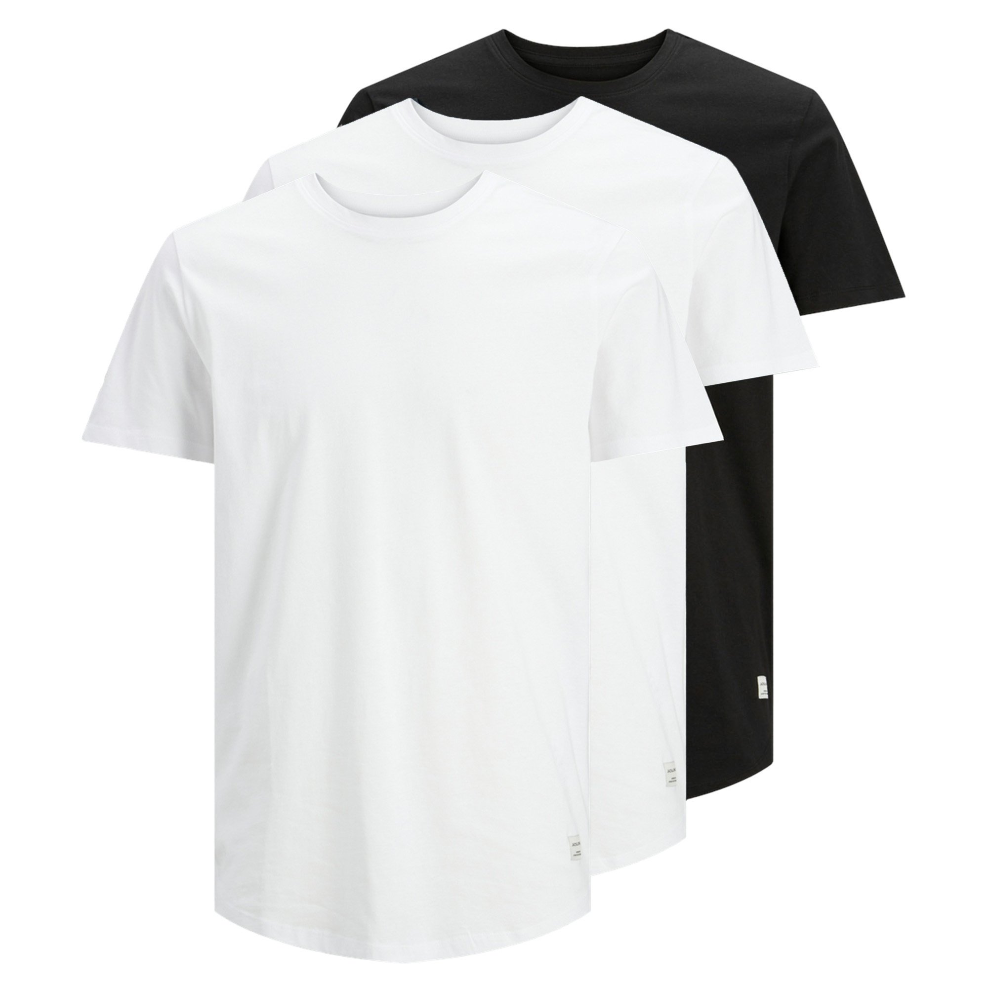 JACK&JONES camiseta para hombre, paquete de 3 - JJENOA TEE 3PK, manga corta, algodón, color liso JJENOA TEE 3PK