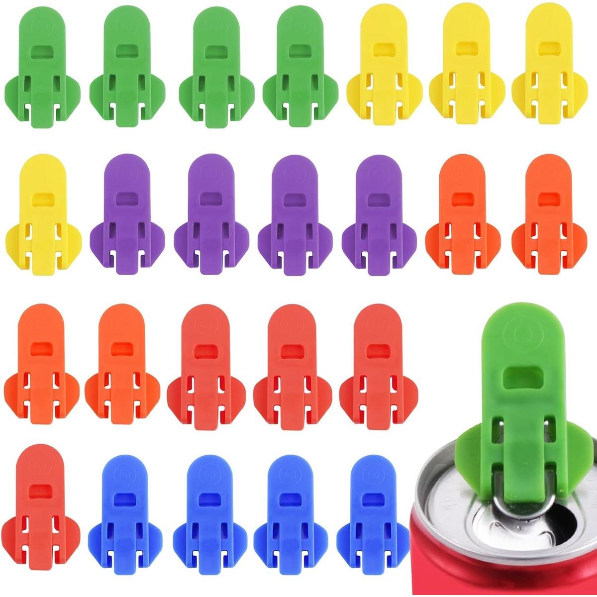 Abrelatas - 24 piezas - Abrelatas - Abrelatas manual fácil - Abrelatas - Abrelatas para latas - Abrelatas de plástico - Cierre de latas - Abrelatas para bebidas - Cierre de latas - Abrelatas para refrescos - Abrelatas de colores para refrescos y cerveza