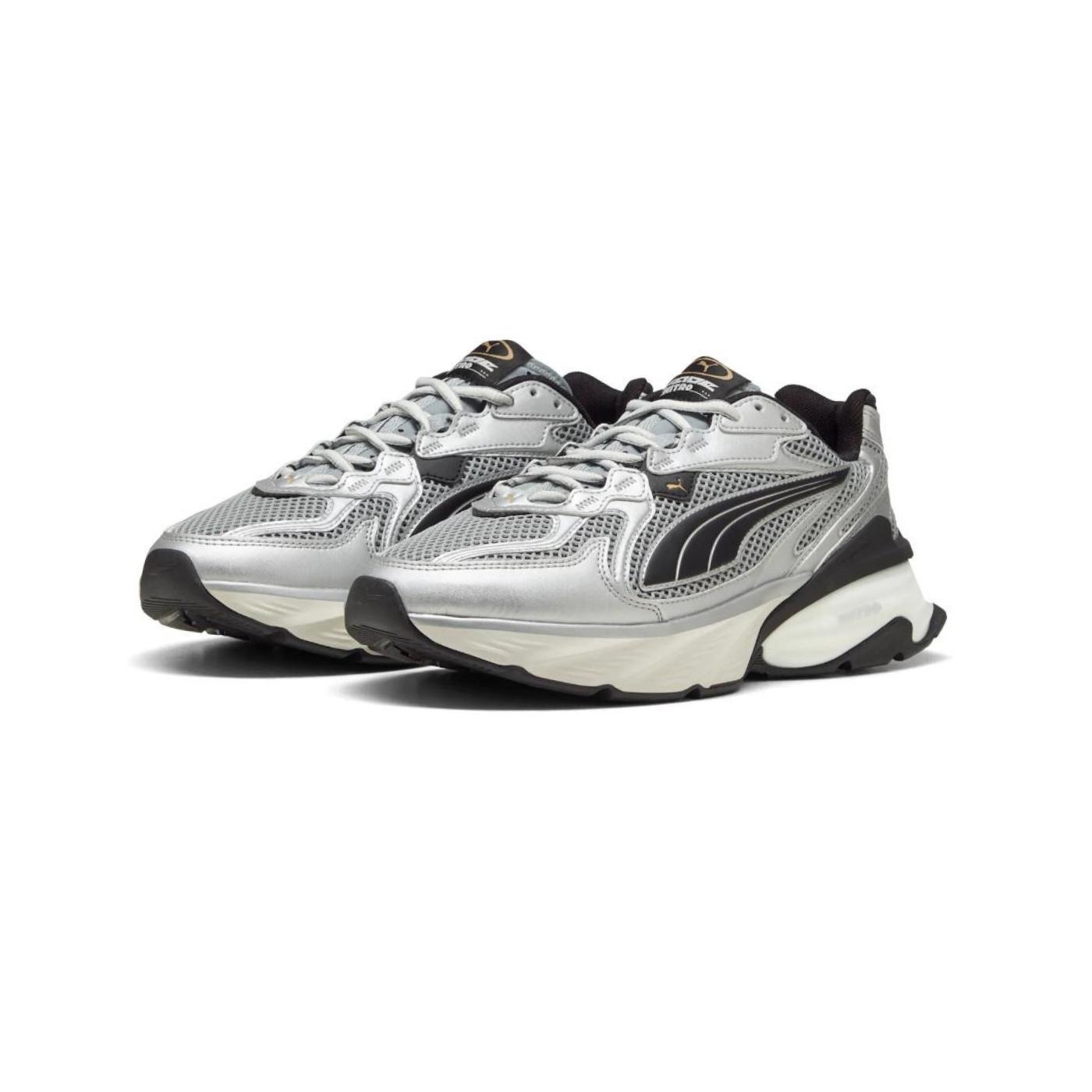 Zapatillas puma fade nitro ls gris plata de hombre.