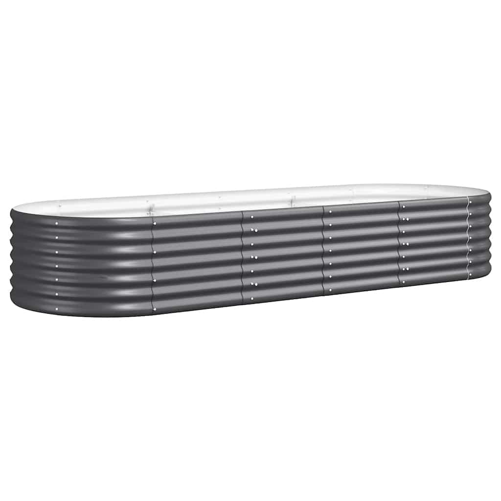 vidaXL Jardinera arriate acero galvanizado antracita 224x80x36 cm