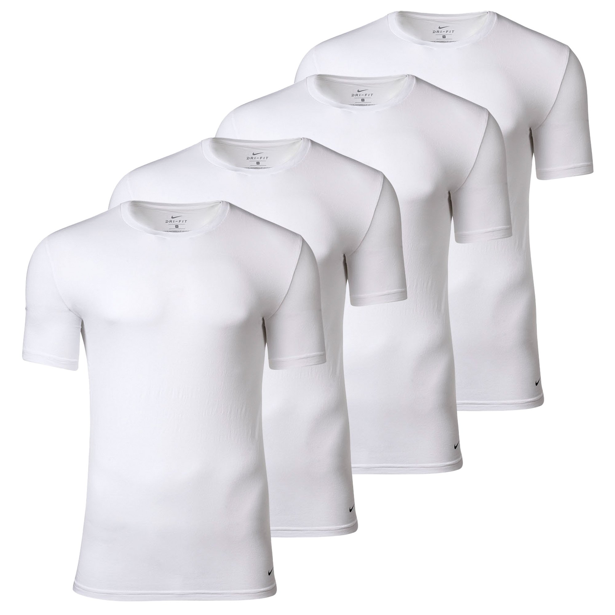 NIKE Camisetas de Hombre Paquete de 4 - Crew Neck, Cuello redondo, Algodón elástico