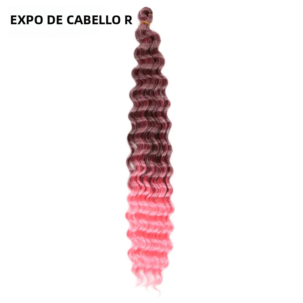 TK Extensiones De Cabello Sintético Freetress Deep Wave Twist Para Tejido Crochet 22"28" Ombre Ocean Wave Suave Para Mujeres