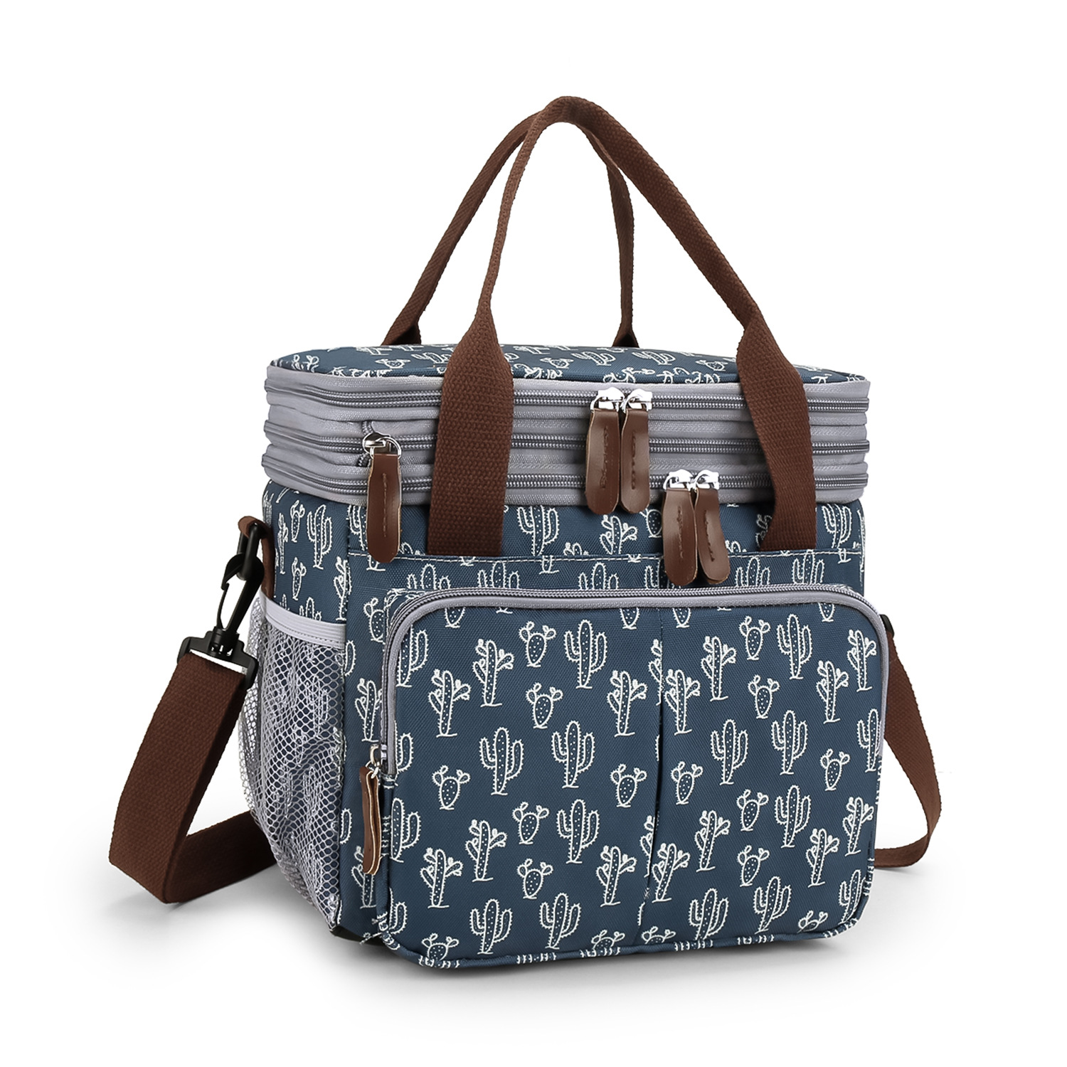 Bolsa de almuerzo para mujeres y hombres, lonchera expandible de doble cubierta, bolsas de almuerzo grandes, a prueba de fugas, aisladas, reutilizable, bolsa enfriadora de almuerzo