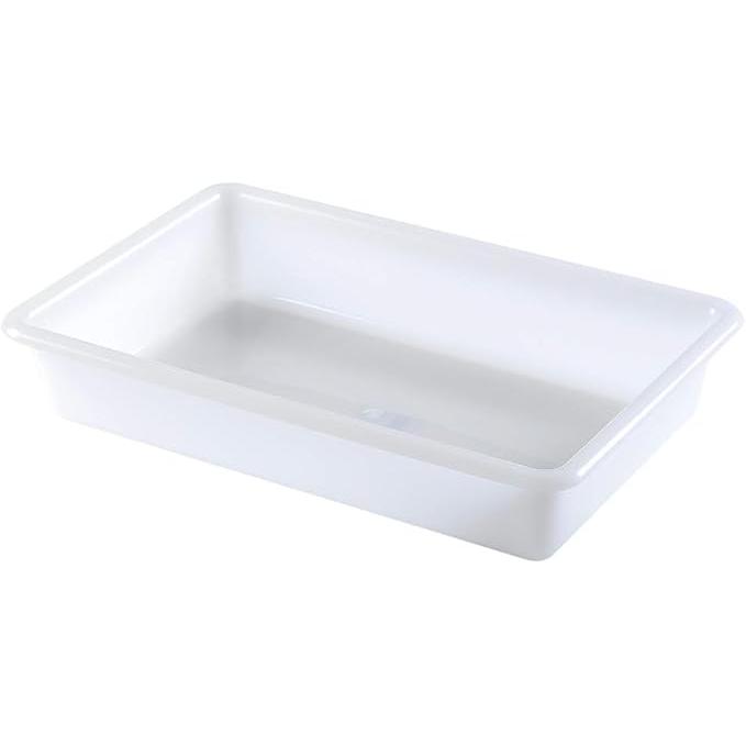 COM-FORT HOUSE Bandejas de Plástico Rectangulares Blanco, 37x24x7,5 cm, Organizador Multiusos para Cocina, Nevera, Baño y Almacenaje