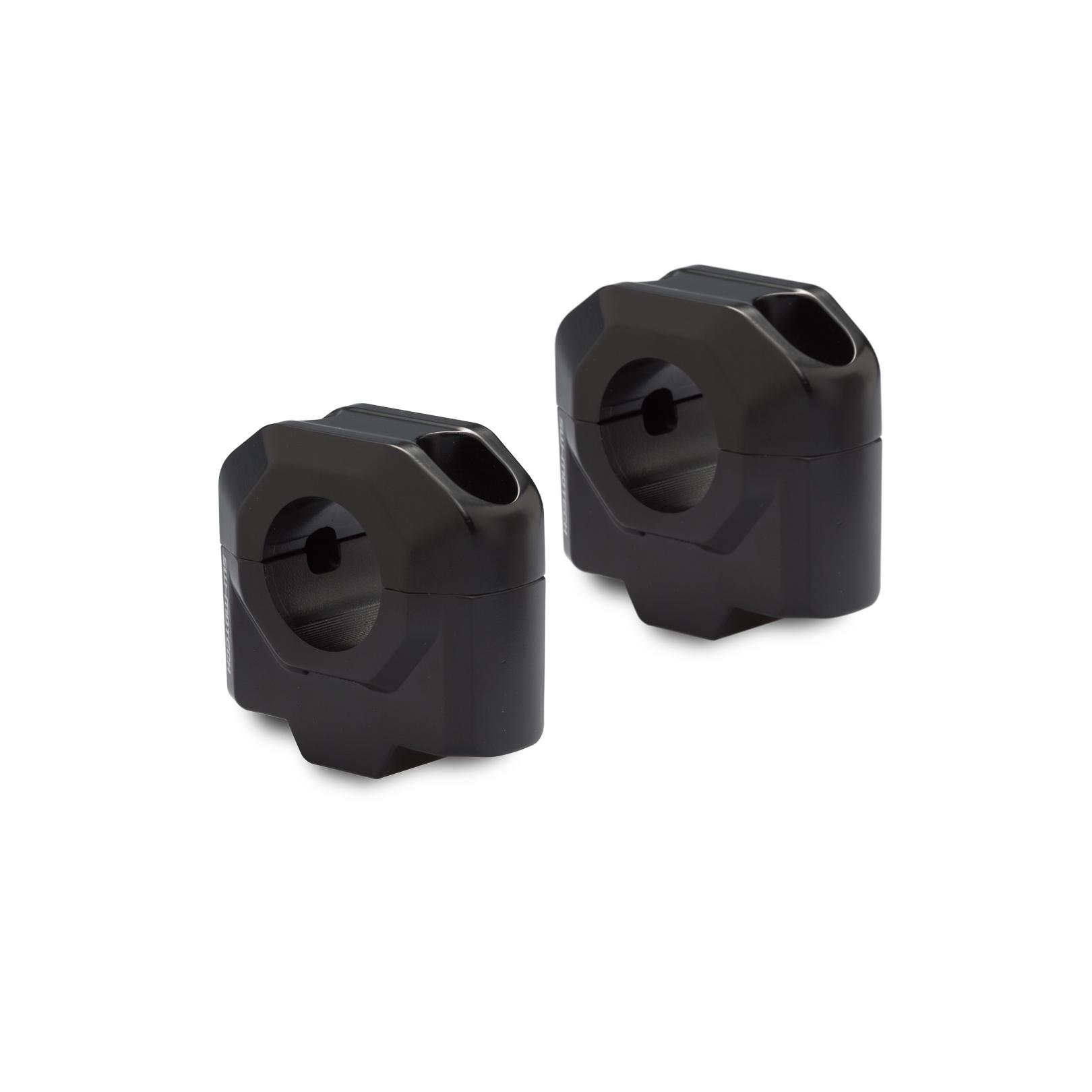 SW-MOTECH - Elevador de manillar Ø 28 mm H=30 mm para motocicleta, accesorio exterior resistente y ajustable para almacenamiento seguro en moto, color negro