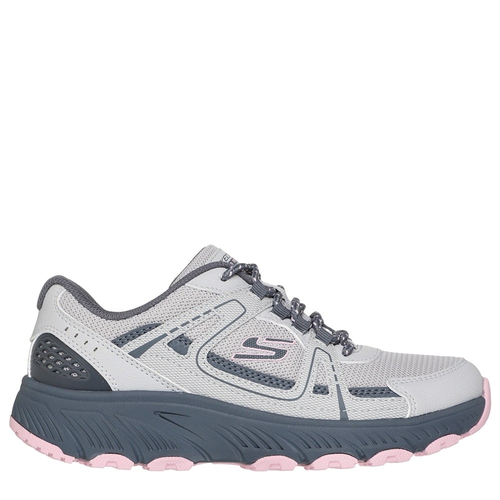 Cómoda Comodidad increíble durante todo el día, Zapatilla mujer para caminar Skechers HILLCREST 2.0 SABBADAY FALLS malla gris. Plantilla Memory Foam. Piso antideslizante Altura Tacón bajo (1-3 cm) Referencia 180296-GYPK