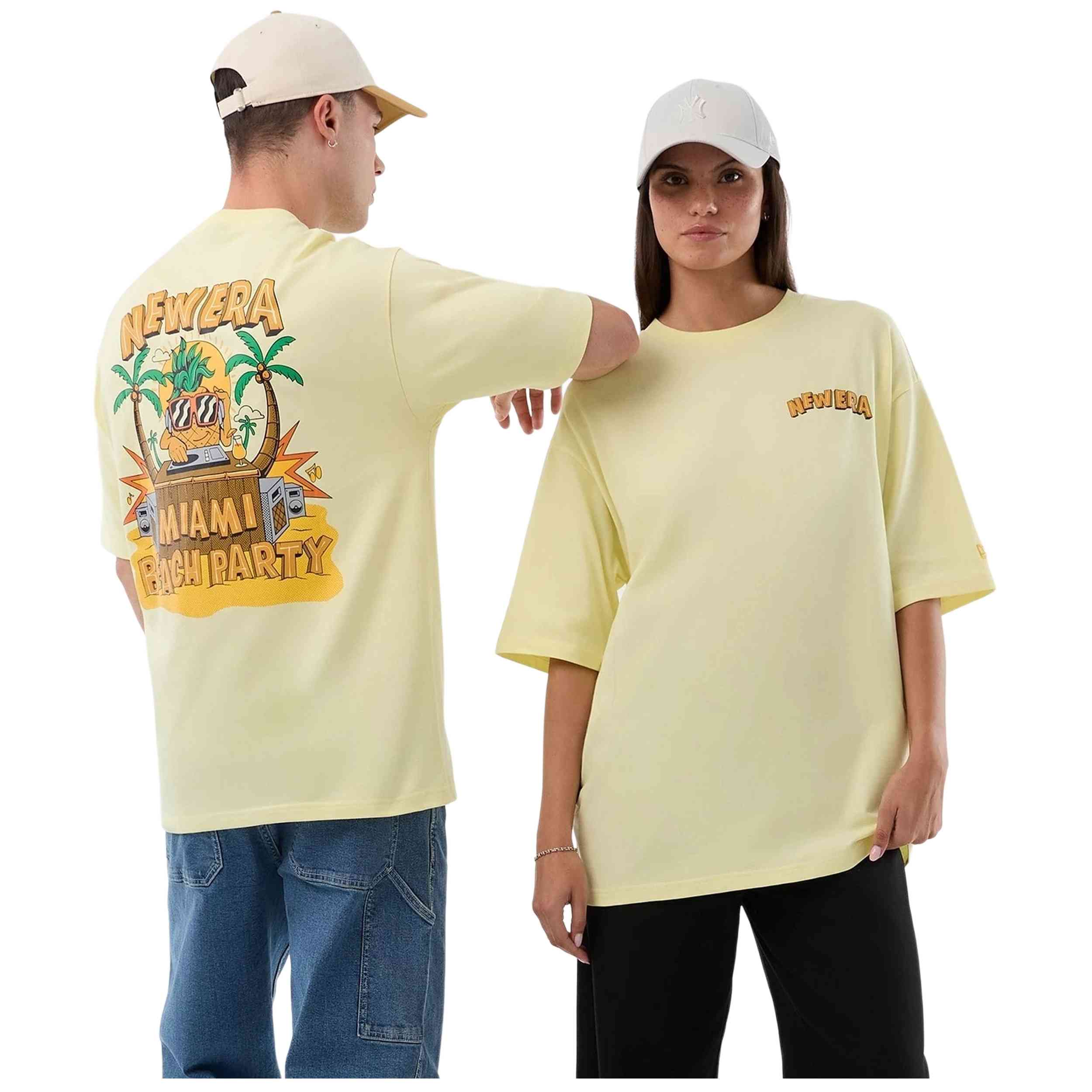 Camiseta De Manga Corta New Era modelo 60856208 para hombre y mujer en color Amarillo
