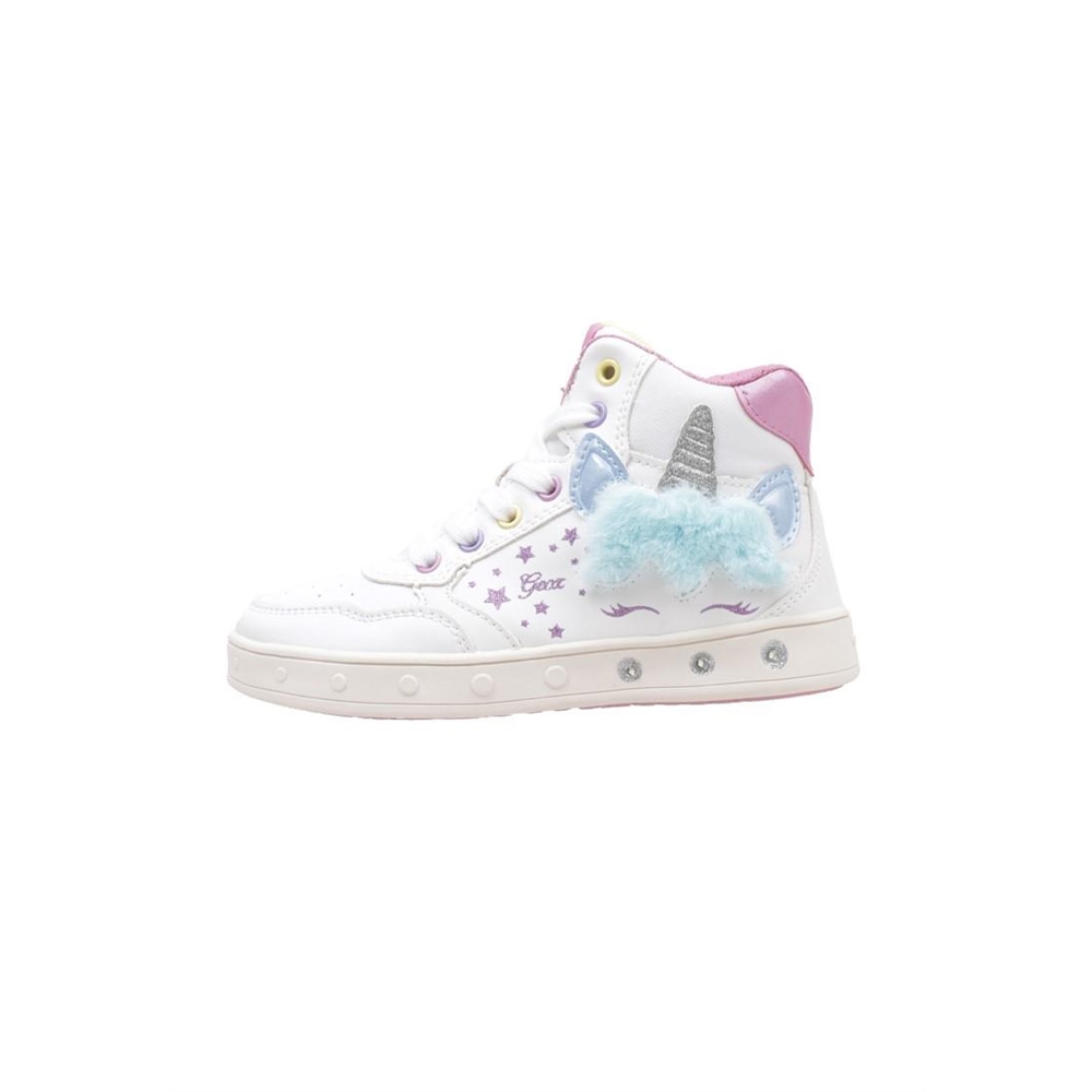 Geox J SKYLIN GIRL C Zapatilla Deportiva Alta niña Blanco
