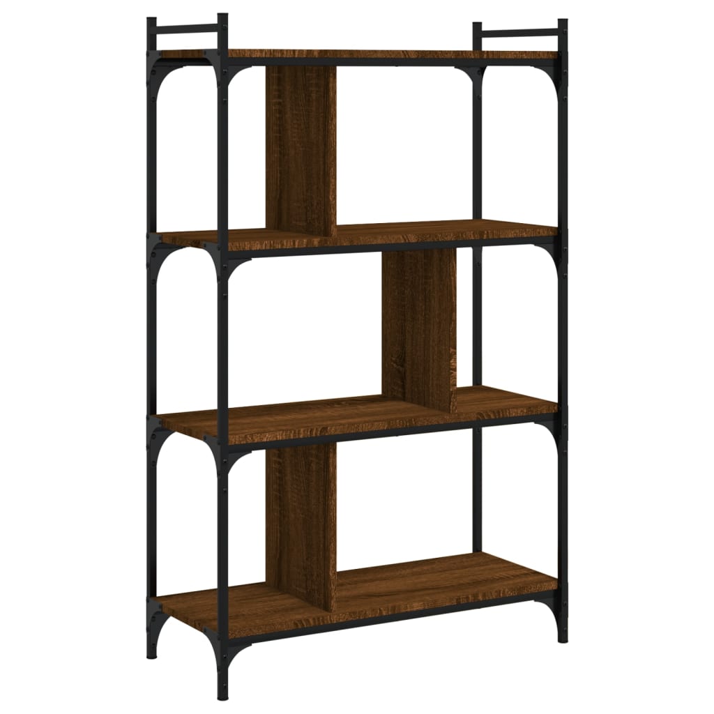 Vidaxl Librería 4 Estantes Madera Ingeniería 76x32x123 Cm Negro