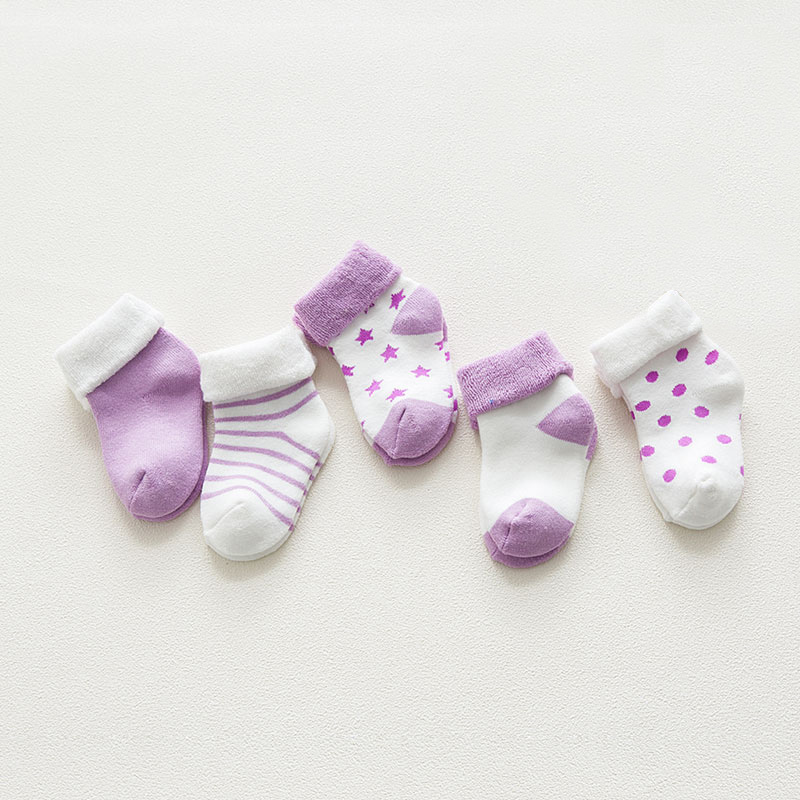 OmHO Calcetines De Algodón Grueso Para Recién Nacidos 5 Pares Diseño De Dibujos Animados Cómodos Y Calientes Para Niños Y Niñas