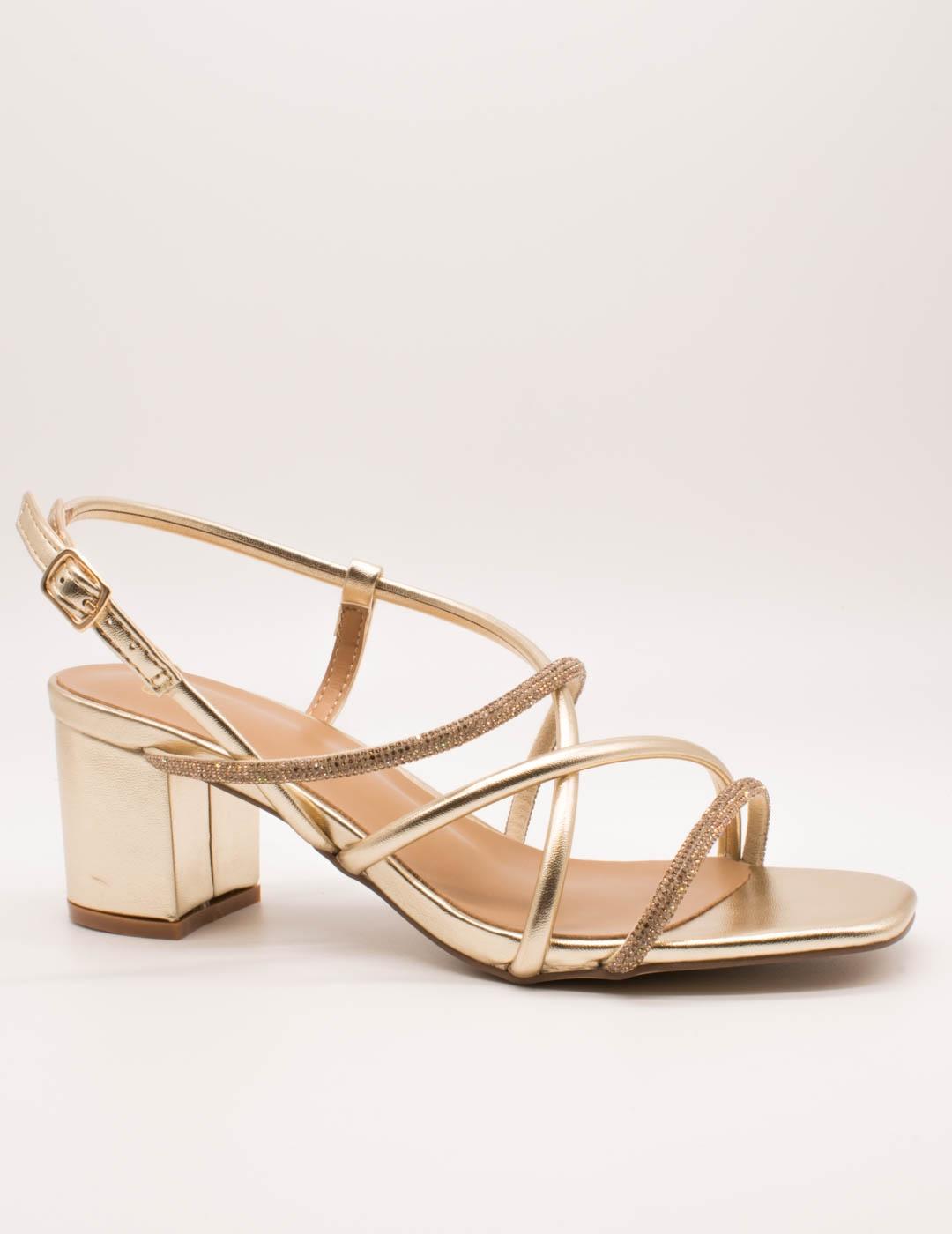 Exé Sandalia 2570E-T73 Strass Gold de Mujer