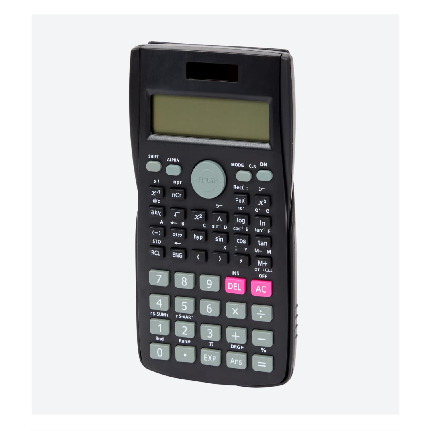 Calculadora Científica, 2 Líneas Muestran, Negro Rosa Azul. 249 funciones