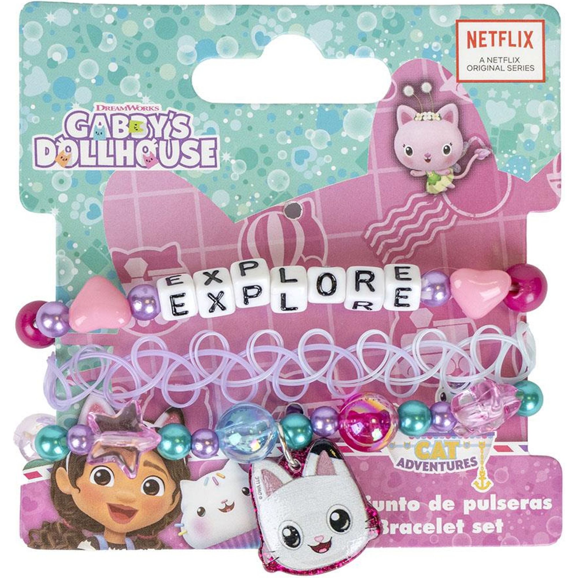 CERDÁ LIFE'S LITTLE MOMENTS - BISUTERIA PULSERA GABBY´S DOLLHOUSE- Pack Bisutería Con Licencia Oficial de Tus Personajes favoritos - Pack Complementos Belleza para Niña .