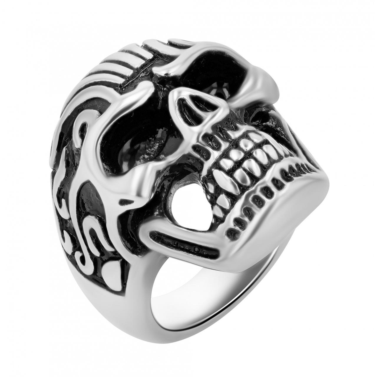 Akzent® Anillo Masculino Caveira em Aço Inoxidável - Tam.62 - 0101