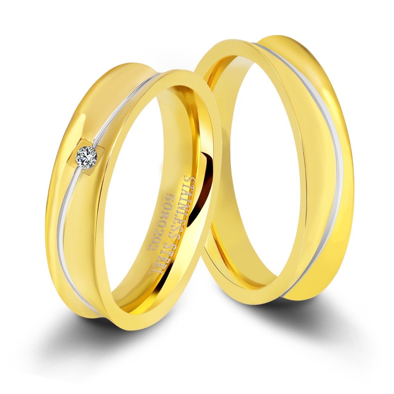 Akzent® Anillo Masculino Namorados / Noivado / Amizade em Aço Inoxidável – Tam.62 – 0203