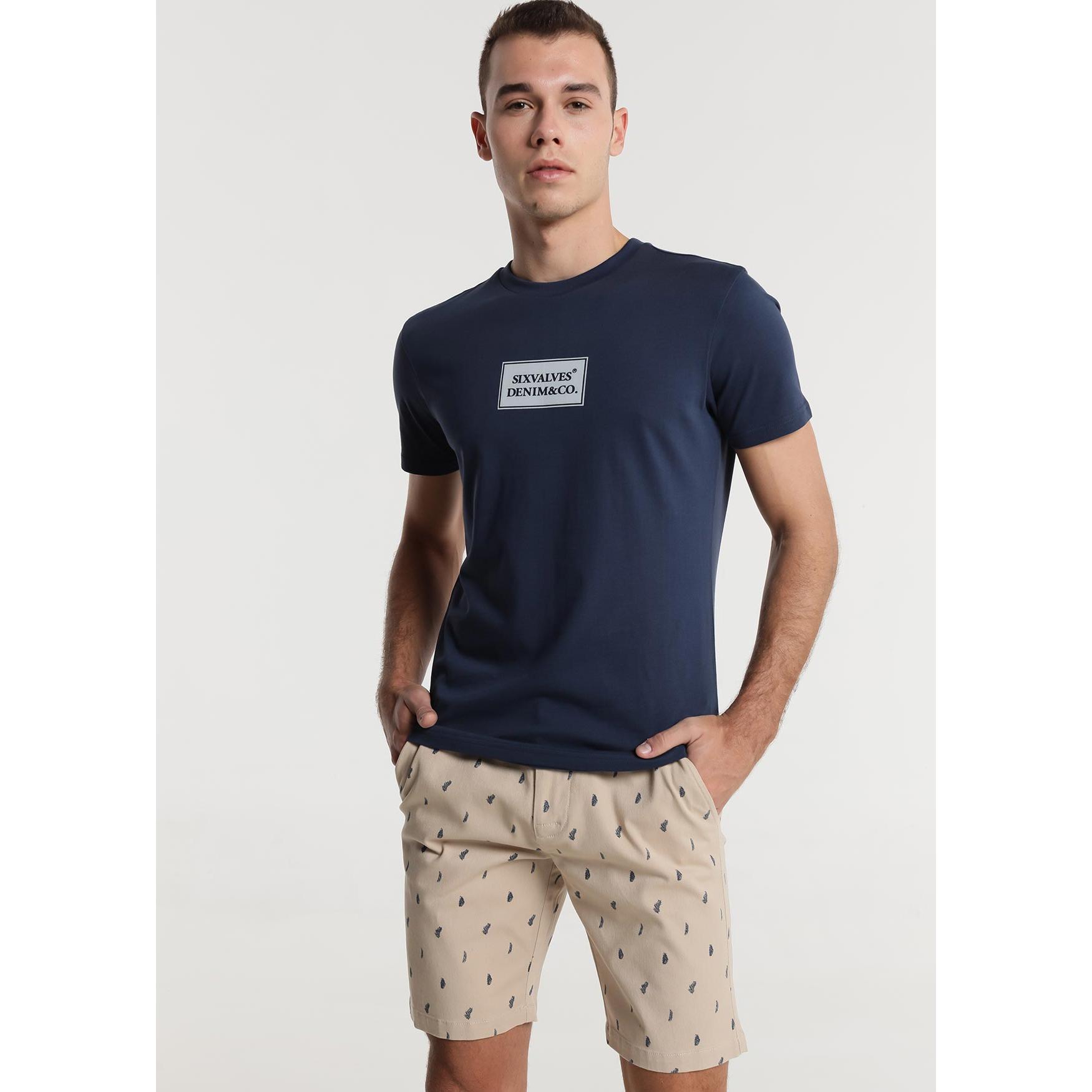 SIX VALVES - Camiseta manga corta lisa con detalle logo
