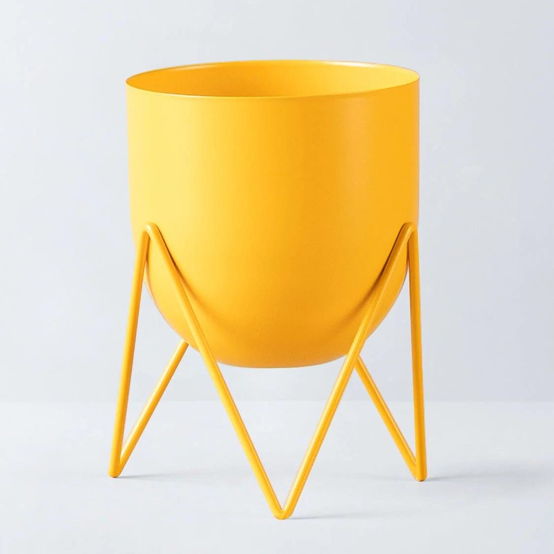ORION91® - Unidad - Macetero decorativo de metal amarillo y portalápices, 20 x 15 cm, organización de escritorio - spaziOrion91