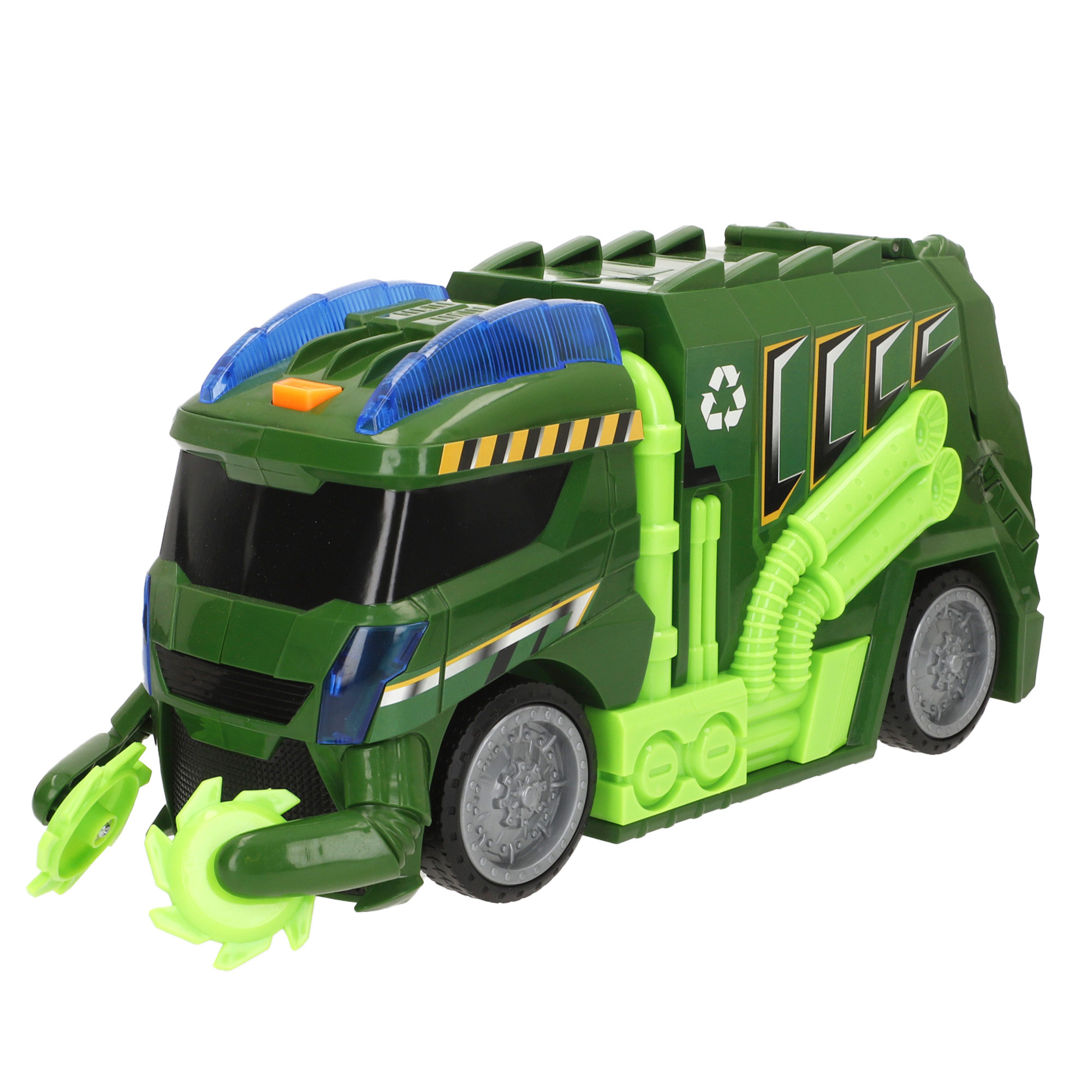 Camión de reciclaje fricción Teamsterz, con luces y sonidos, juegos de coches, coches de rescate, vehículo de juguete, juego de rol, juguetes para niños, recomendado + 3 años
