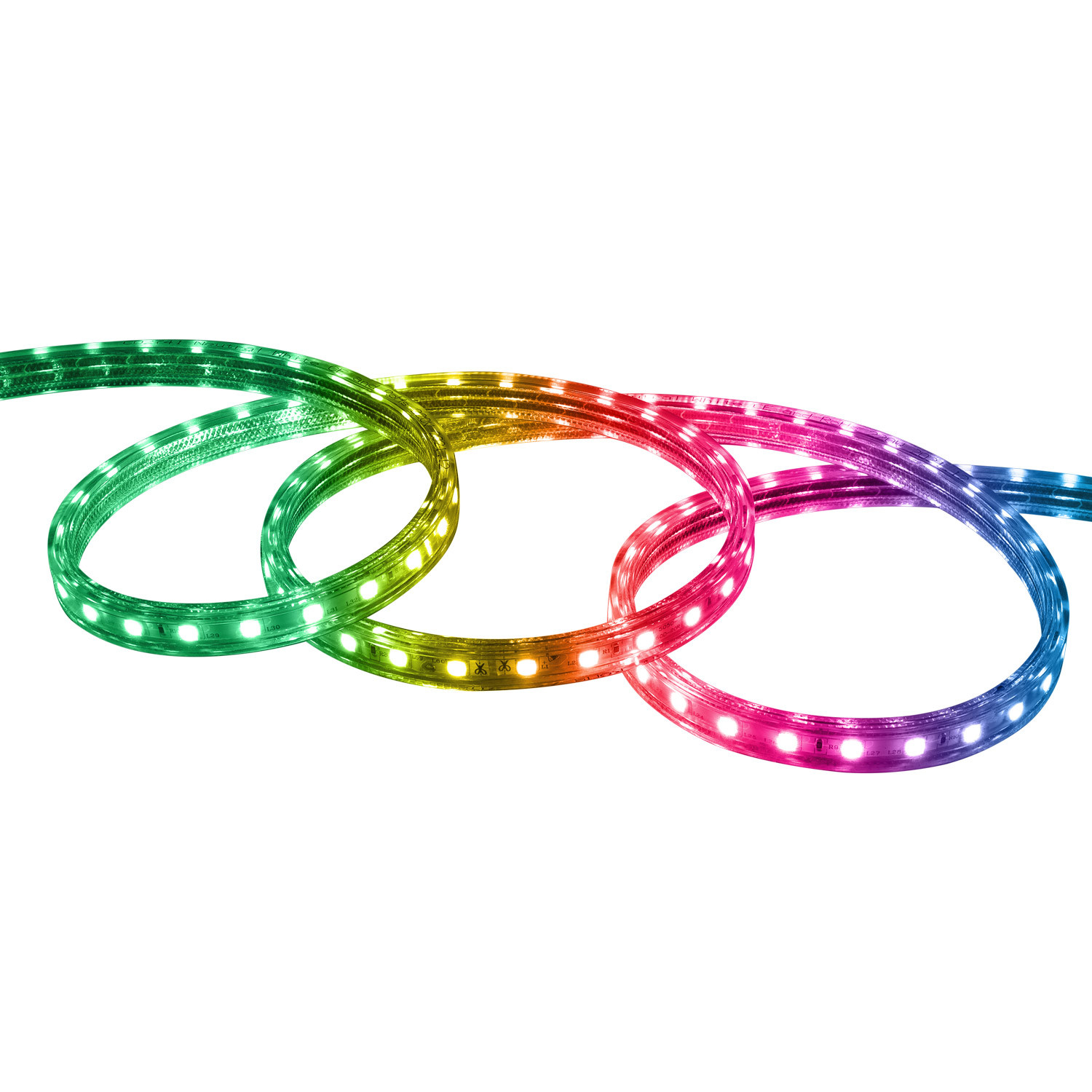 Ledkia Tira LED RGB 220V AC 60 LED/m IP65 a Medida Ancho 16mm Corte cada 100 cm