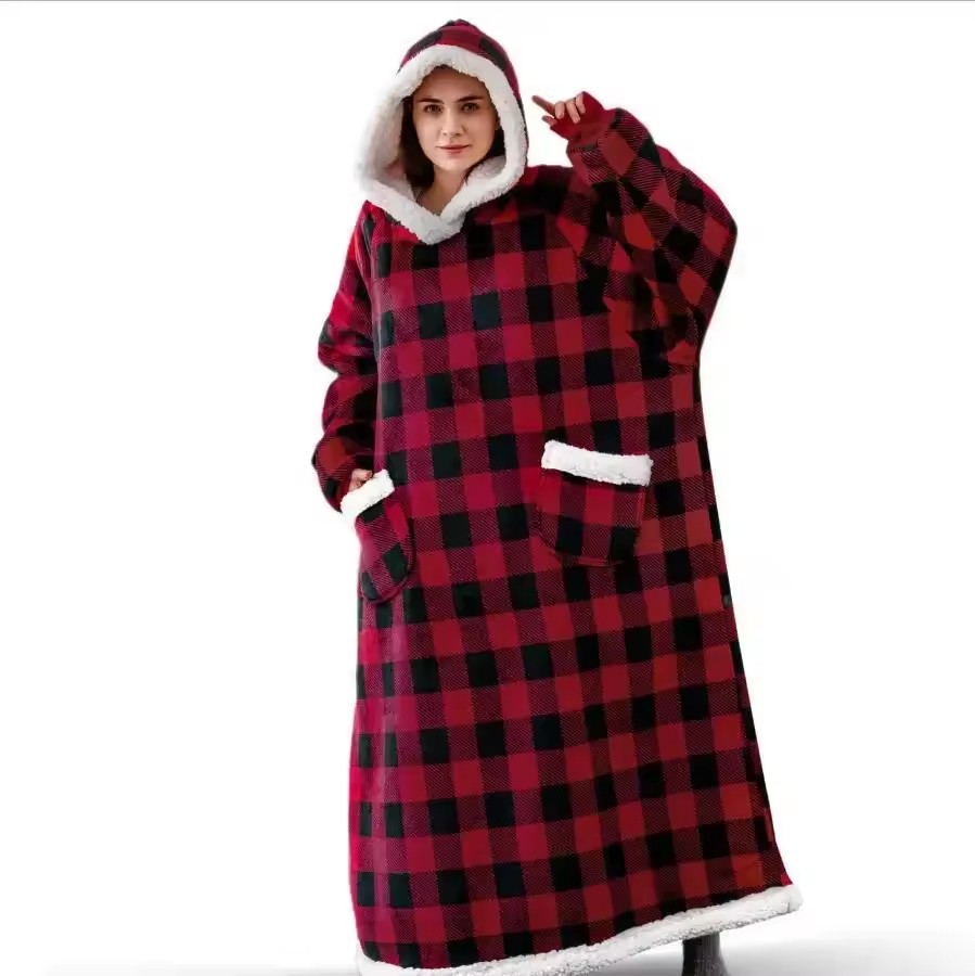Om Home Manta De Flannel Super Larga 180cm Con Mangas Sudadera De Invierno Para Hombres Y Mujeres Abrazable De Peluche Gran Tamaño Sobredimensionado Para Exterior