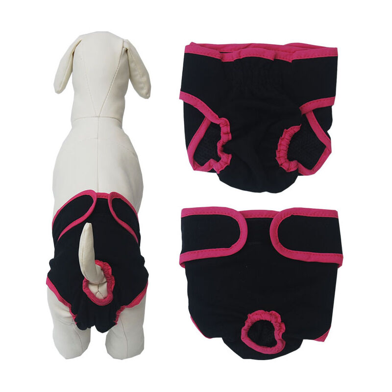 CA Pañales fisiológicos reutilizables para perras pequeñas, medianas y grandes (negro)
