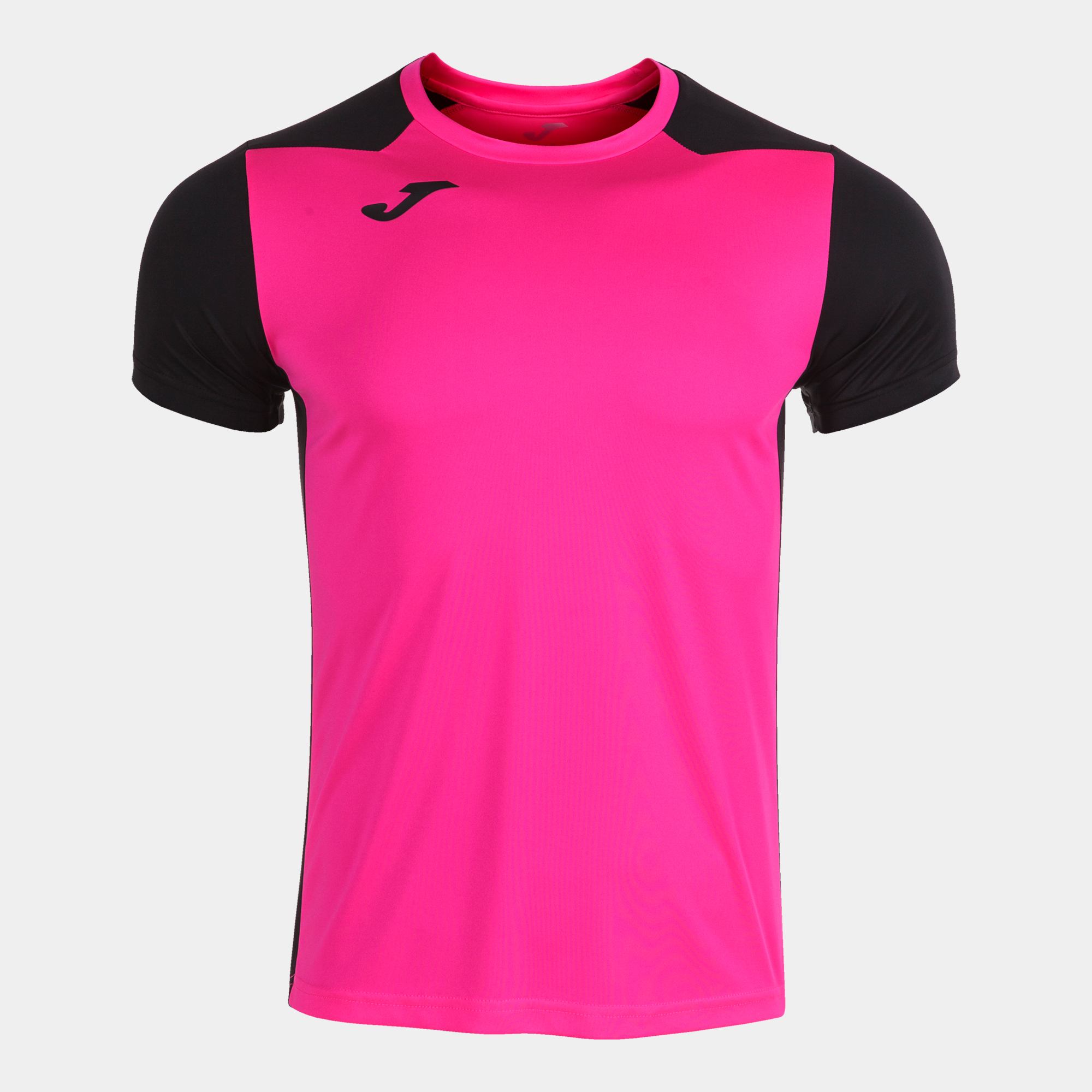 Camiseta M/C Hombre Joma Record II 102223 Rosa Flúor Negro 031 Transpirable