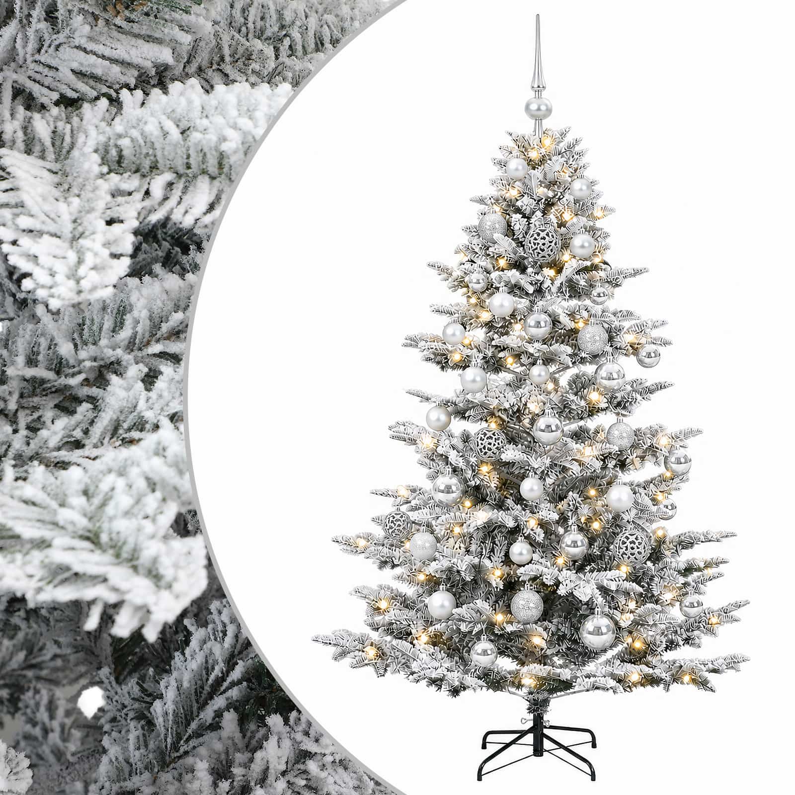 vidaXL Árbol de Navidad artificial con bolas 150 cm 150 LED