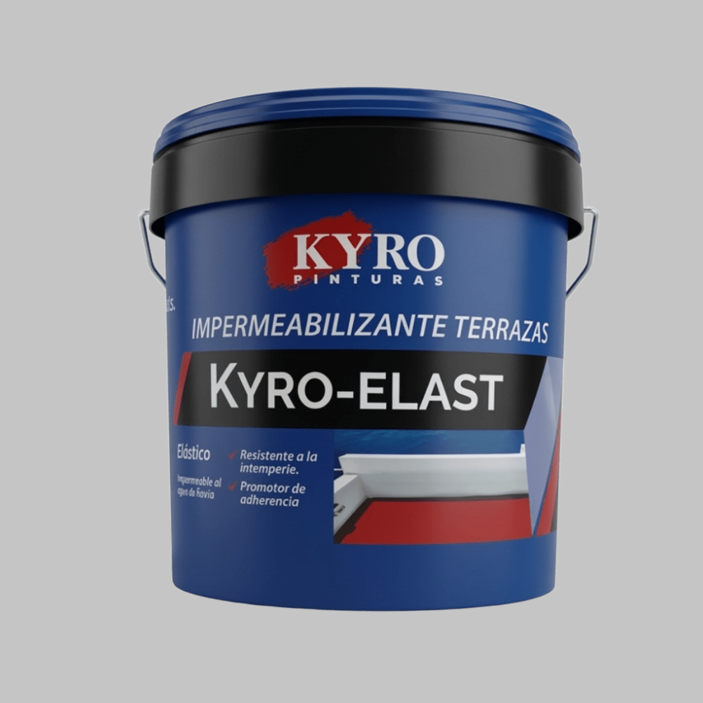 KYRO PINTURAS - Membrana de Poliuretano al Agua - Impermeabilizante de Alta Resistencia para Terrazas, Tejados - Rojo, Gris, Blanca, Transparente - 14L, 4L y 750ml