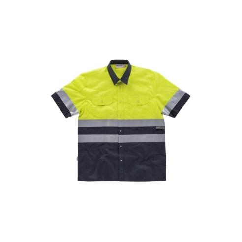 Camisa Manga Corta con Bolsos en el Pecho y Cintas Reflectantes