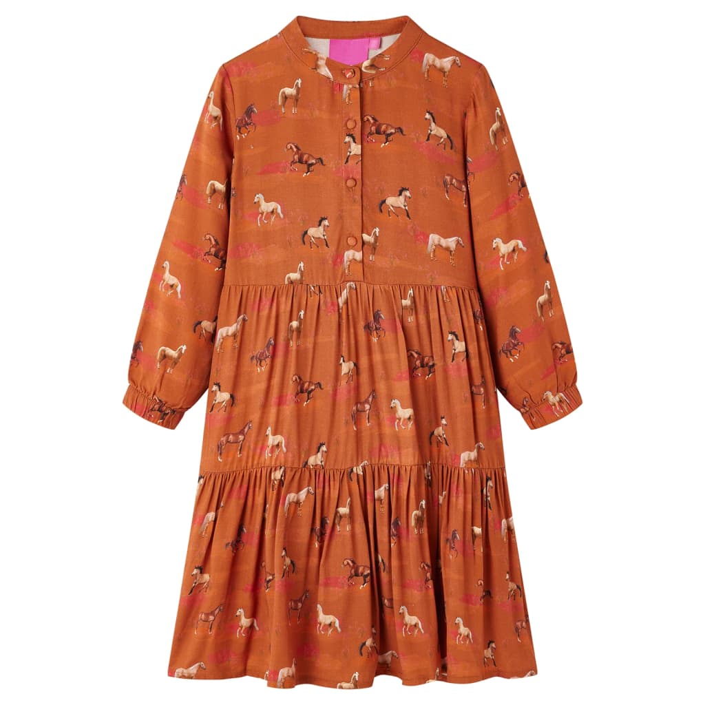 vidaXL Vestido infantil color coñac 104