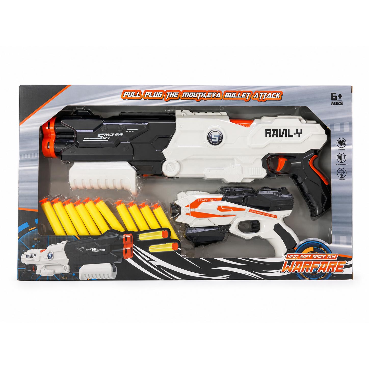 Set de Pistolas de Dardos EVA para Niños, 2 Pistolas de Juguete con Munición de Espuma, Pistola Soft Bullet Gun para Juegos de Acción, Juguete para Niños 6+，PapaNoel Toys