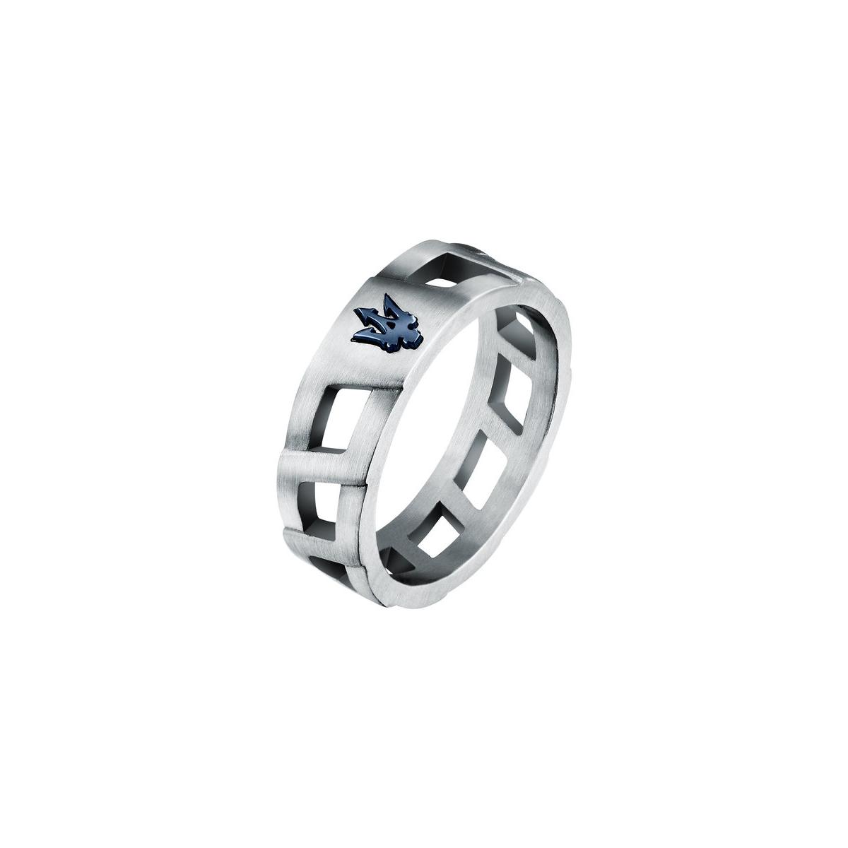 Maserati Anillo Hombre Iconic Ring With Ip Blue Trident S19 De Acero Azul, Plateado Talla Europea 59,00 Talla España 19,00 Jm334avd50019