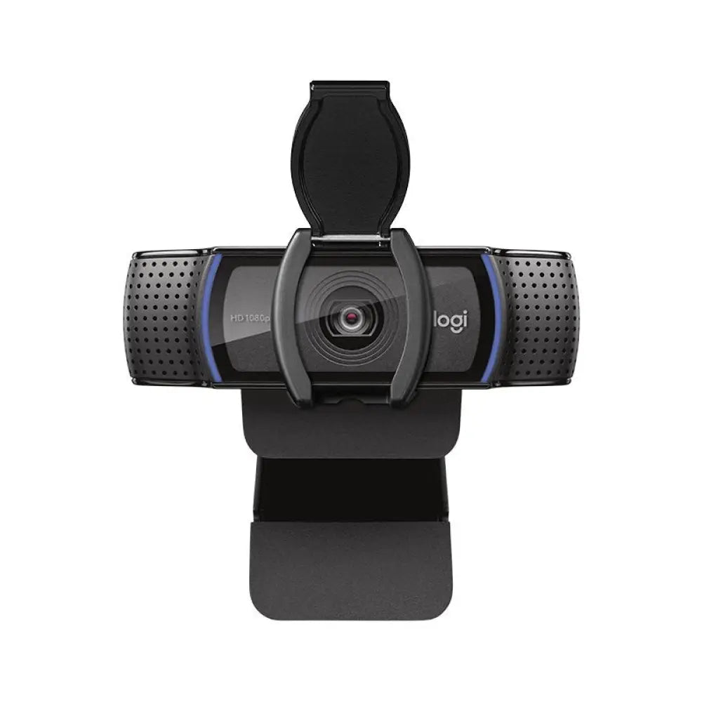 Logitech - Webcam C920s Pro Full HD 1080p/30fps con corrección automática de iluminación, enfoque dinámico y micrófonos estéreo para videoconferencias y grabación profesional