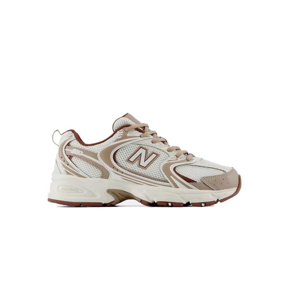 New Balance - Zapatillas mujer U530 blancas y marrones, ideales como zapatillas casual mujer y zapatillas casa mujer, diseño moderno
