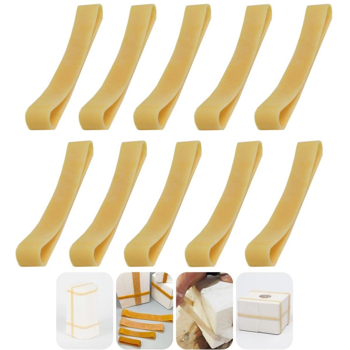 10 unidades - gomas elásticas para moldes - gomas elásticas para moldes de yeso para cerámica - gomas elásticas para loza - para la elaboración de cerámica casera (10 cm de largo)