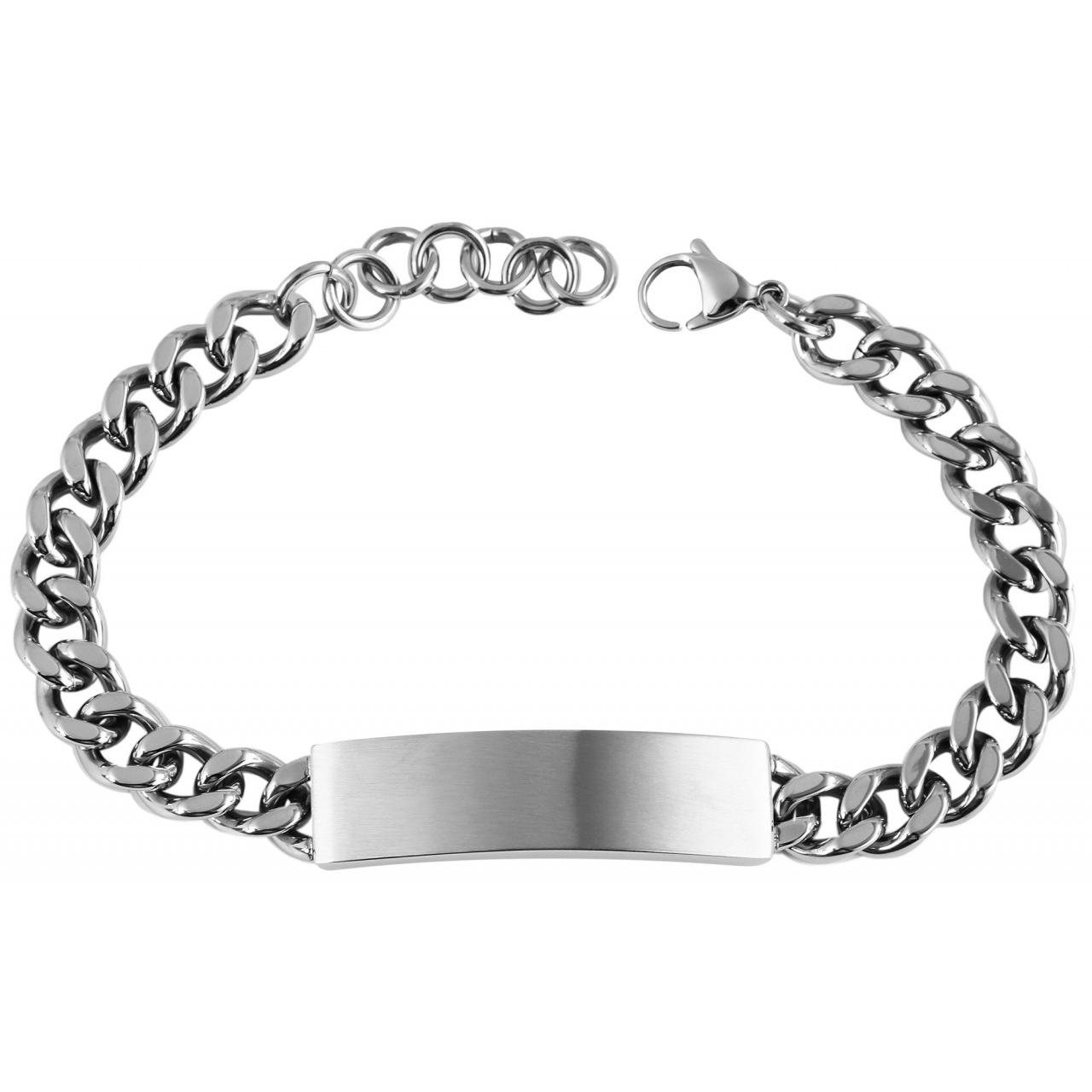 Akzent® Pulsera Prateada em Aço Inoxidável - 0288
