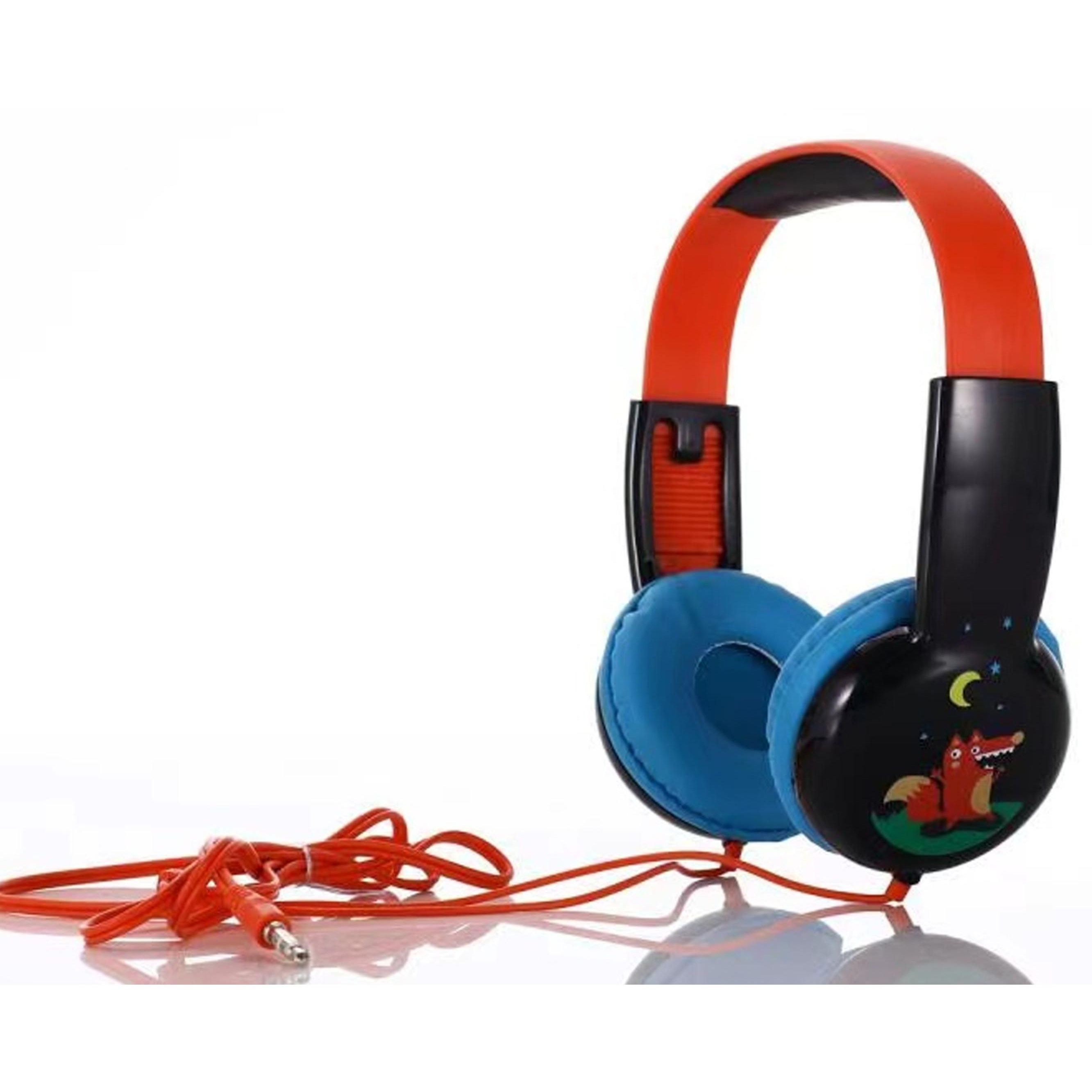 TEMCO  Casco con Dibujo de Infantil, Auriculares con Diadema, con Cable 3.5mm Aux,  Tema de infantil para Niños, Elefante, Cohete, Robot, Nave Espacial, Lobo, Unicornio.