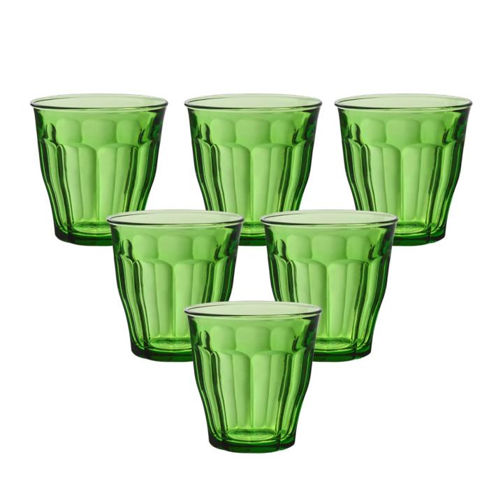 Duralex - Set de Vasos Duralex Picardie Cristal 250 ml,310cc ,Verde | Amystyle