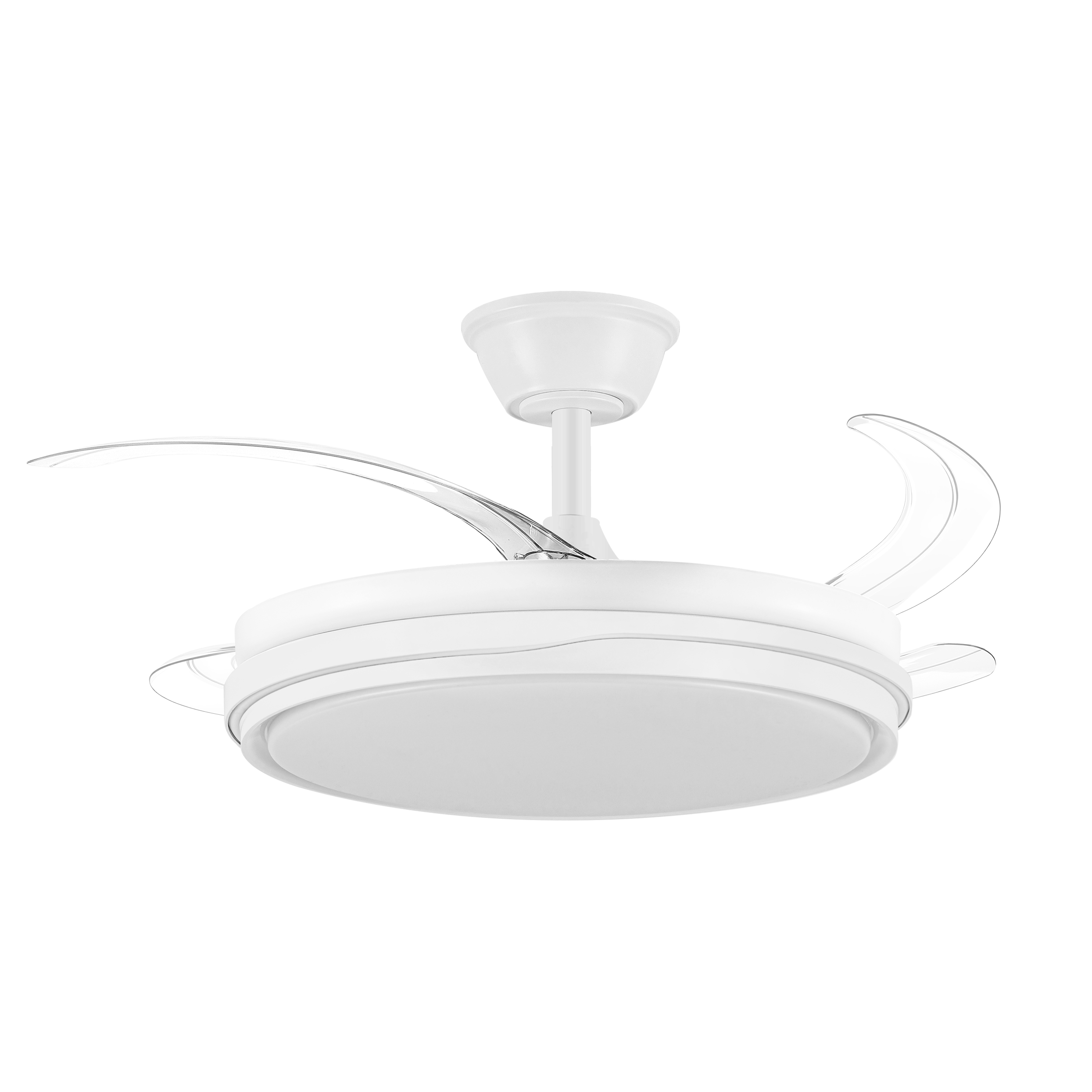 FABRILAMP ABRILA Ventilador Dc Tempano Blanco 59w 4aspas 106d 6980lm 6vel 3000k,4200k,6500k, Regulables de intensidad+Remoto+temporizador+memoria 26 MODO VERANO/INVIERNO Incluye mando a distancia y dos tijas de 10 y 25 centímetro CALIDAD GARANTIZADA
