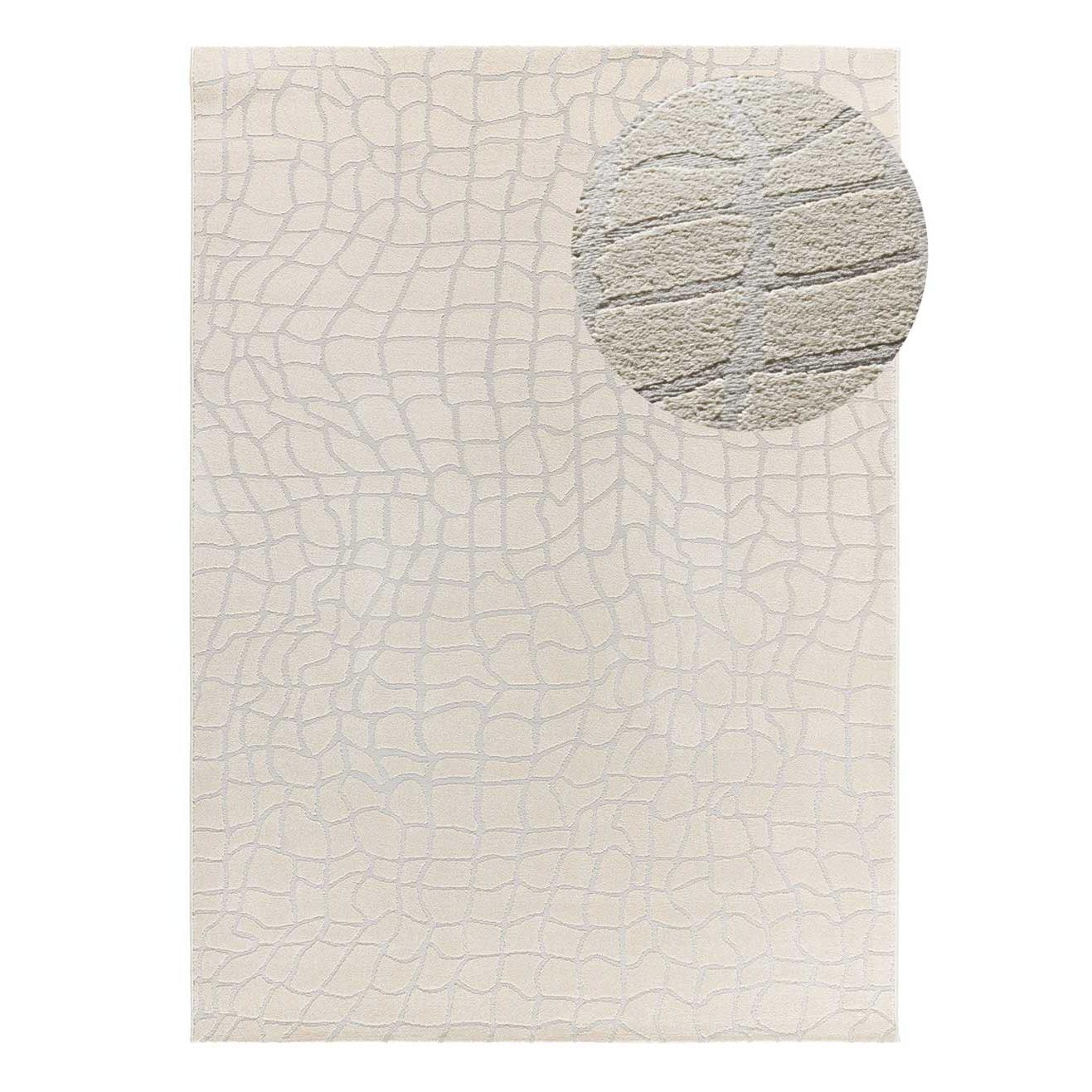 Alfombra interior de estilo moderno con relieve en beige - BARESA 12941 | 80x150, 133x190, 160x230 cm