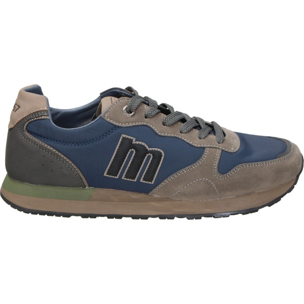 MUSTANG | Zapatillas Mustang MTNG para Hombre – Deportiva Casual en Color Marino y Taupe con Detalles en Verde, Cierre de Cordones, Suela Cómoda y Estilo Versátil para el Día a Día – Modelo 84891