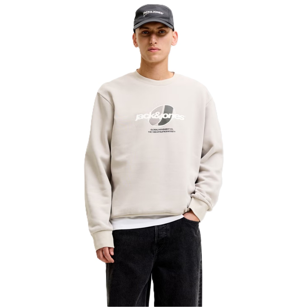 Jack & Jones - Sudadera Club Branding 12300460 gris claro (dove)