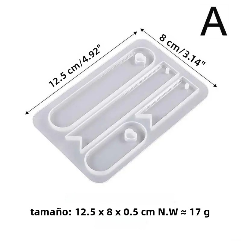 TK Molde De Silicona Para Marca De Páginas Con 4/5 Cavidades Para Cera Epoxy DIY Accesorios De Decoración De Libros Con Resina Epoxy