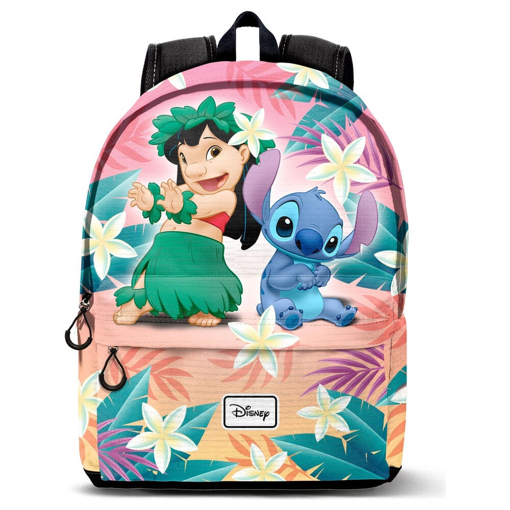 Mochilas Stitch Disney, Licencia Oficial, Compartimento Principal y Bolsillo Delantero con Cremallera, Bolsillos Laterales, Forro Interior, Tirantes Acolchados, para Uso Diario y Viaje
