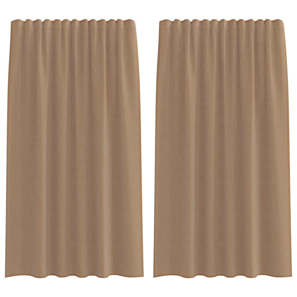 vidaXL Cortinas de gasa con bolsillos para varillas 2 uds 140x175 cm