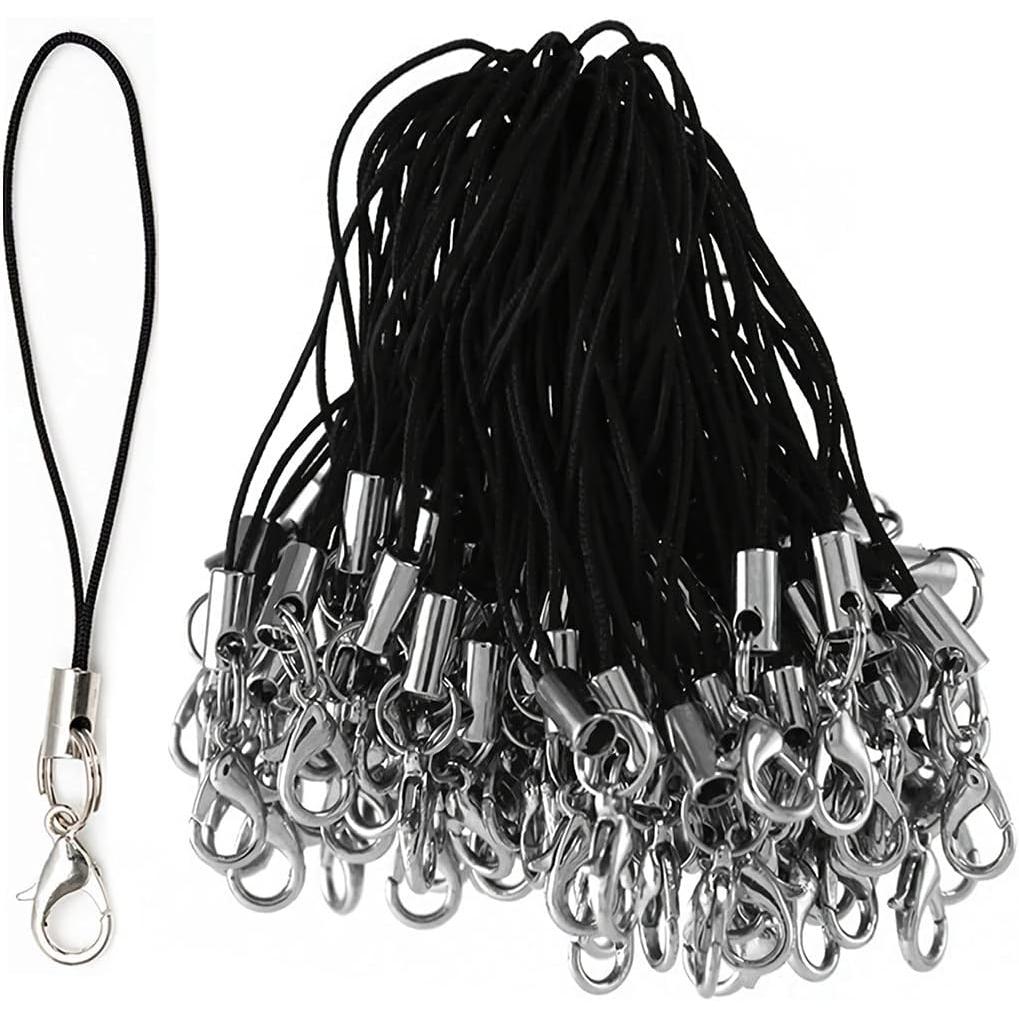 50 piezas de Correa de Cordón simple para teléfono celular para Llaves, laveros, bucles de dijes para teléfono Celular con mosquetón, Correa de Anillo para teléfono Celular, lavero USB