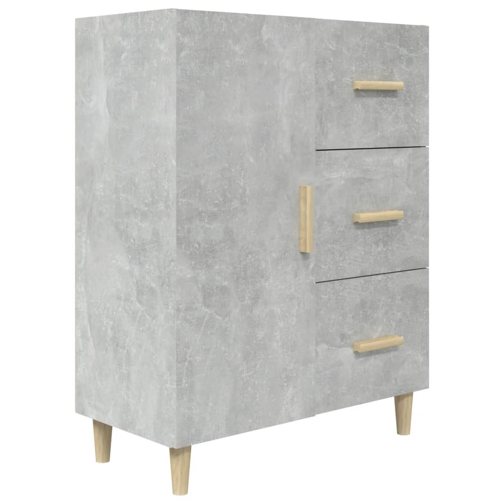 vidaXL Aparador de madera contrachapada gris hormigón 69,5x34x90 cm